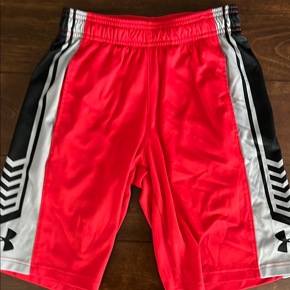 Under Armour Red and Black Athletic Shorts